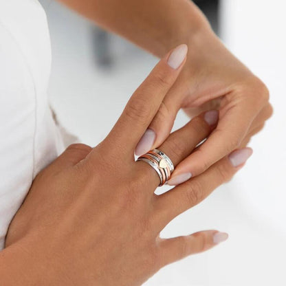 Vintage Heart Rotating Fidget Ring – Anti-Stress Spinner Ring for Women & Girls