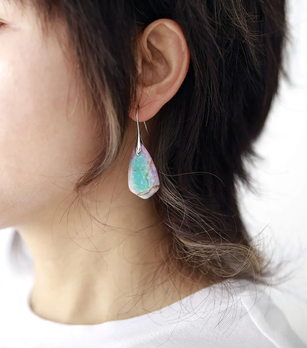 Unique Natural Stone Gold-Plated Earrings for Women – Ethnic Style