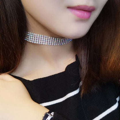 Full Crystal Rhinestone Choker Necklace for Women – Elegant Wedding Jewelry