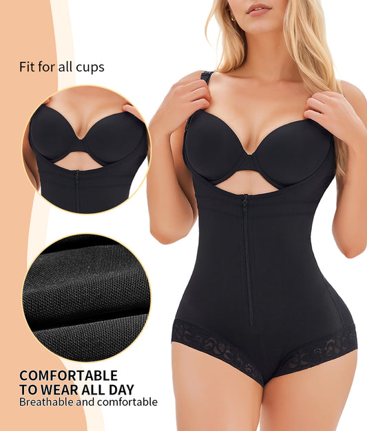 Women’s Colombian Faja Shapewear – Postpartum Tummy Control Bodysuit & Butt Lifter with Zipper & Straps