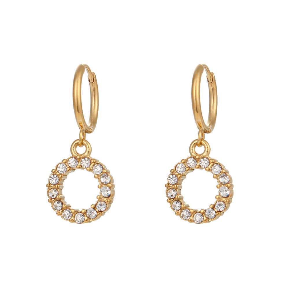 18K Gold Plated Zircon Letter Earrings for Women – Minimalist Initial Jewelry
