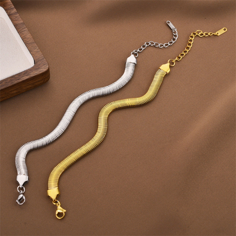 Minimalist 8mm Titanium Steel Bracelet for Women – Elegant Everyday Jewelry