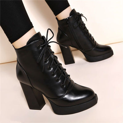 New High-heeled British-style Versatile Korean-style Boots