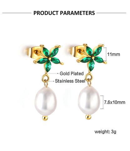 Emerald Stud Earrings for Women – Elegant Green Gem Jewelry