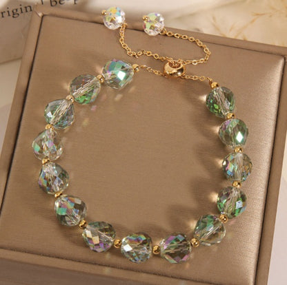 Refined Grace Crystal Woven Bracelet for Women – Elegant Beaded Jewelry