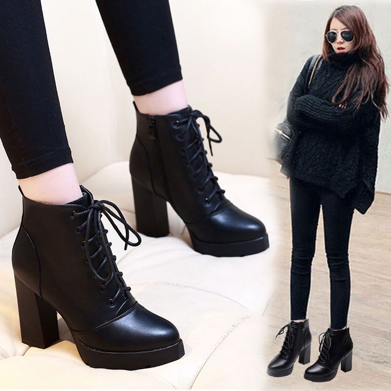 New High-heeled British-style Versatile Korean-style Boots