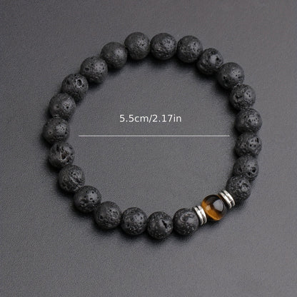 Trendy Volcanic Rock Bracelet – Unisex Natural Stone Jewelry