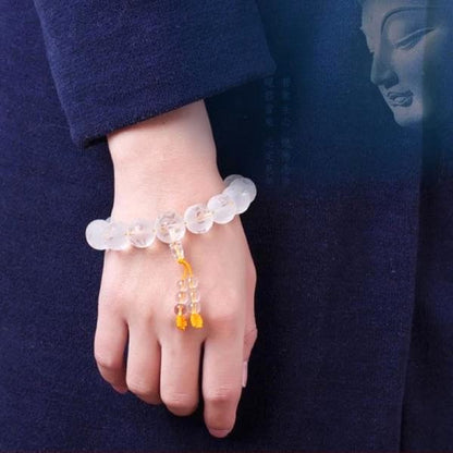 Natural White Crystal Healing Bracelet – Unisex Energy Stone Beaded Jewelry