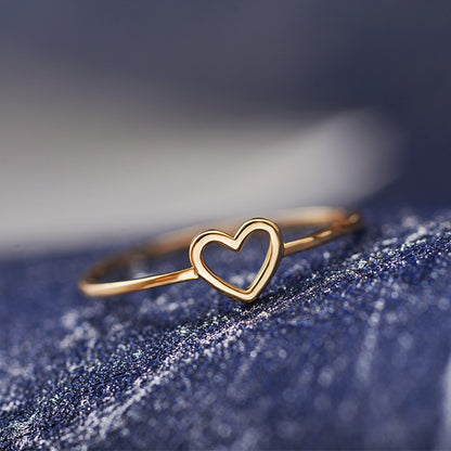 Hollow Heart Ring for Women – Couple Wedding Jewelry