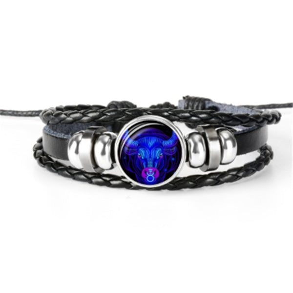 12 Zodiac Constellation Luminous Braided Bracelet – Unisex Jewelry for Men, Women & Kids