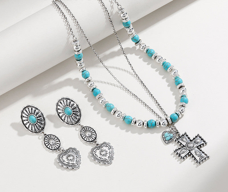 Semi-Precious Stone Beaded Twin Earrings for Women – Minimalist Jewelry