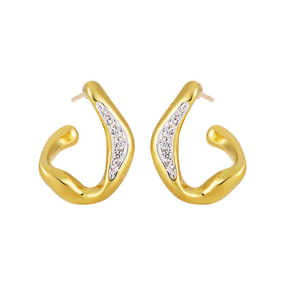 Irregular Diamond Stud Earrings – Minimalist Luxury for Women