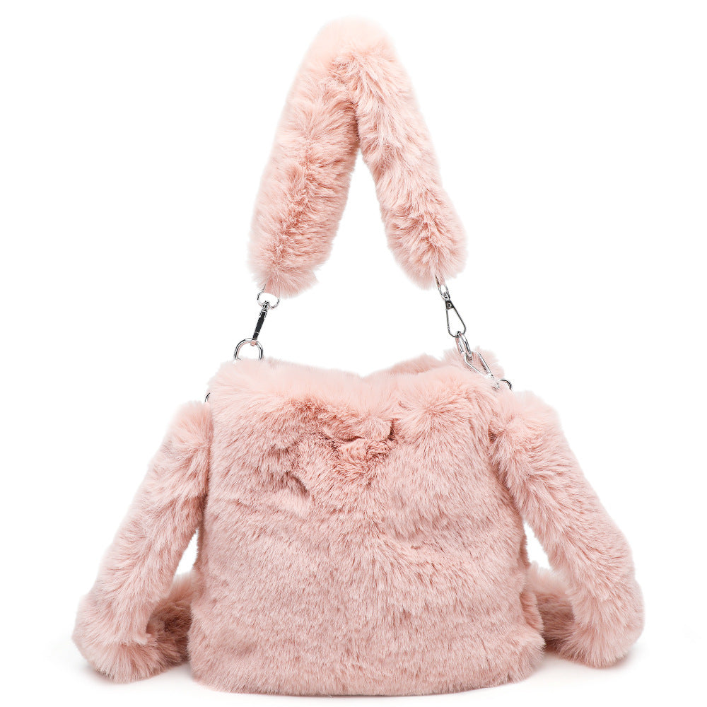 Fluffy Plush Shoulder Bag – Cozy Autumn & Winter Tote for Women