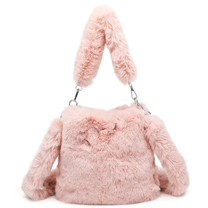 Fluffy Plush Shoulder Bag – Cozy Autumn & Winter Tote for Women