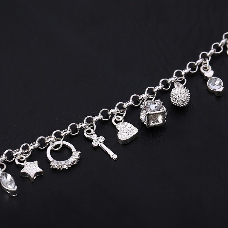 Elegant 13-Charm Hanging Bracelet for Women – Graceful Fashion Jewelry