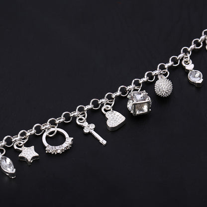 Elegant 13-Charm Hanging Bracelet for Women – Graceful Fashion Jewelry
