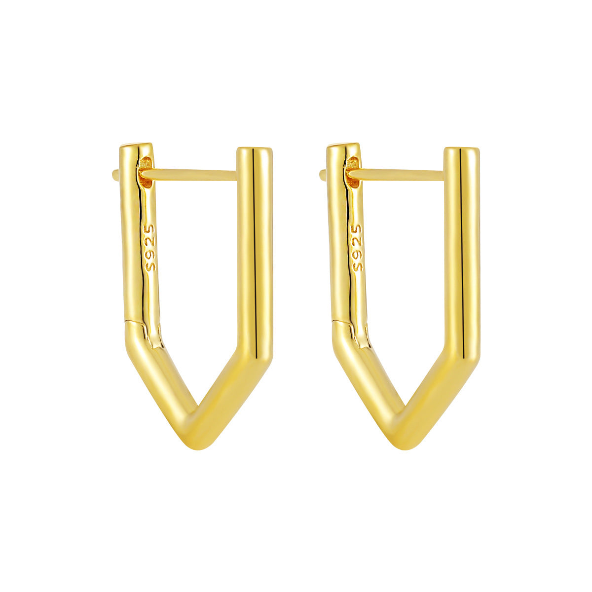 Geometric Single Rhinestone Earring for Women – Modern Minimalist