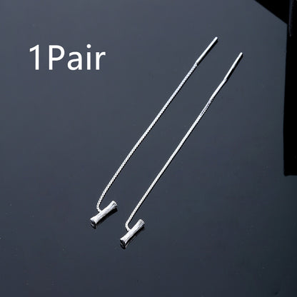 26-Letter Drop Earrings in 925 Sterling Silver – Minimalist Jewelry for Women