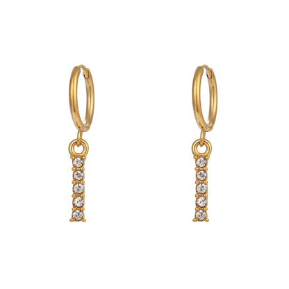 18K Gold Plated Zircon Letter Earrings for Women – Minimalist Initial Jewelry