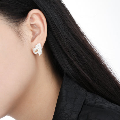 Geometric Asymmetric Diamond Stud Earrings for Women – Modern Minimalist