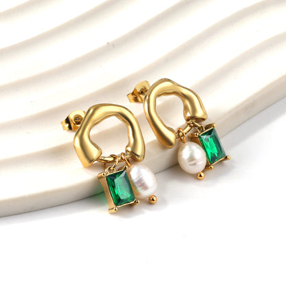 Emerald Stud Earrings for Women – Elegant Green Gem Jewelry