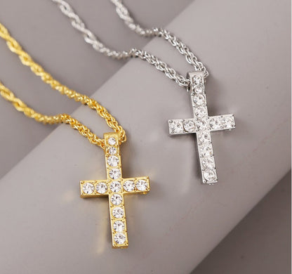 Unisex Cross Pendant Necklace – Hip Hop Rope Chain Jewelr