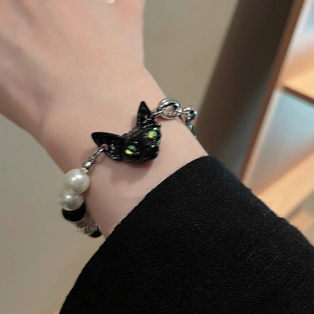 Cute Cat-Themed Beaded Bracelet for Women – Unique Animal Lover Jewelry