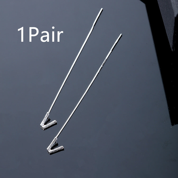 26-Letter Drop Earrings in 925 Sterling Silver – Minimalist Jewelry for Women