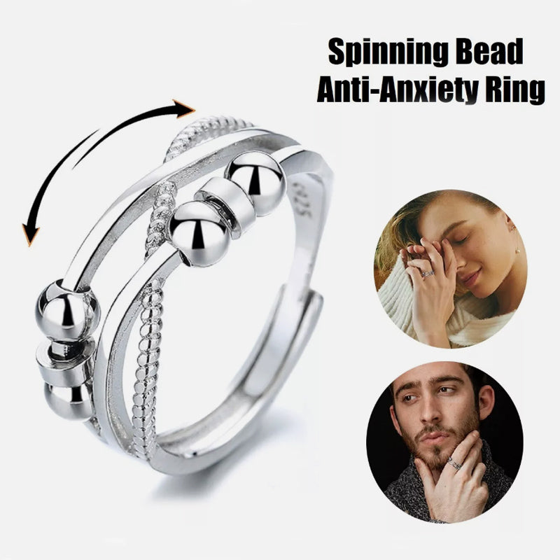 Rotatable Double-Layer Hollow Ring – Anxiety Relief Fashion Ring for Women