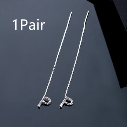 26-Letter Drop Earrings in 925 Sterling Silver – Minimalist Jewelry for Women