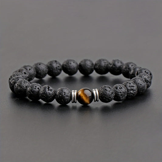 Trendy Volcanic Rock Bracelet – Unisex Natural Stone Jewelry