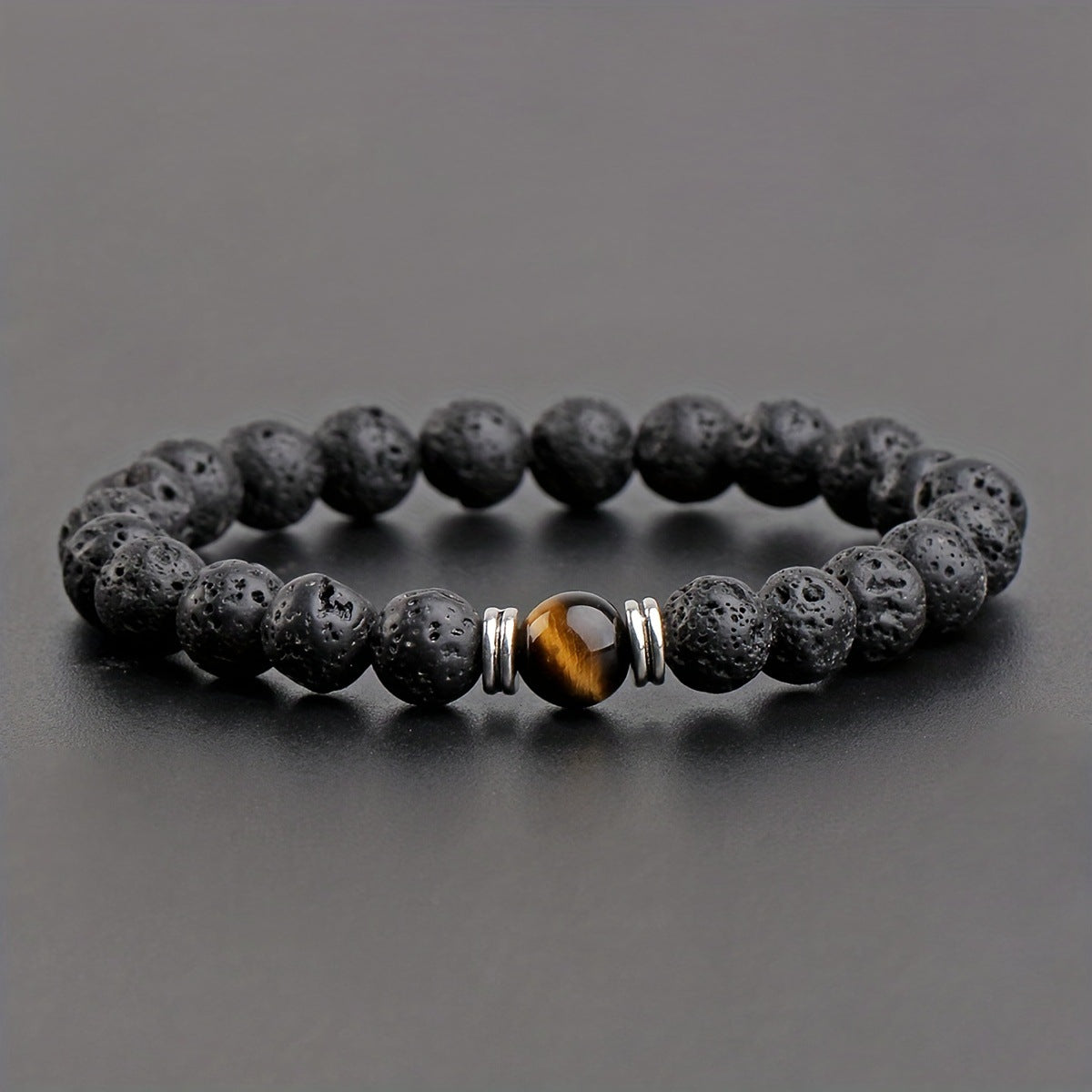 Trendy Volcanic Rock Bracelet – Unisex Natural Stone Jewelry