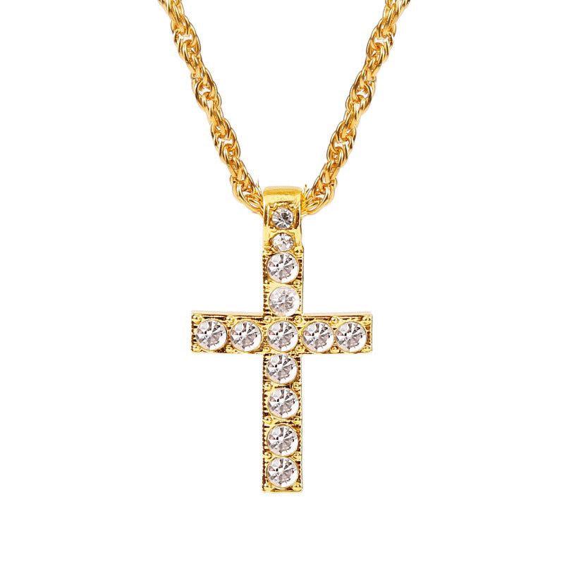 Unisex Cross Pendant Necklace – Hip Hop Rope Chain Jewelr