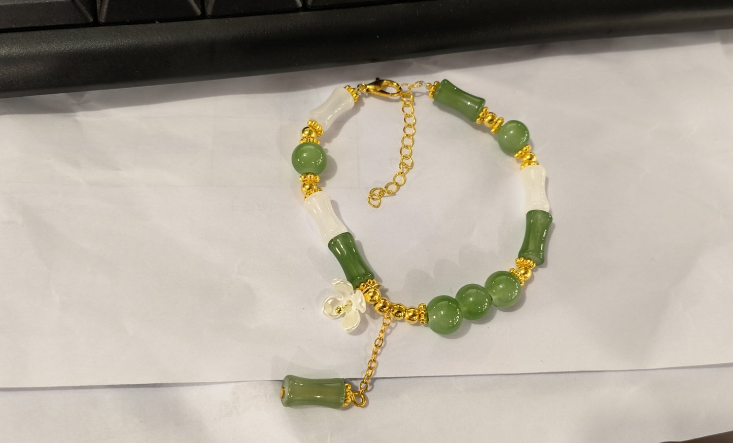 Chinese-Style Floral Bamboo Segment Bracelet for Women – Elegant National Style Jewelry