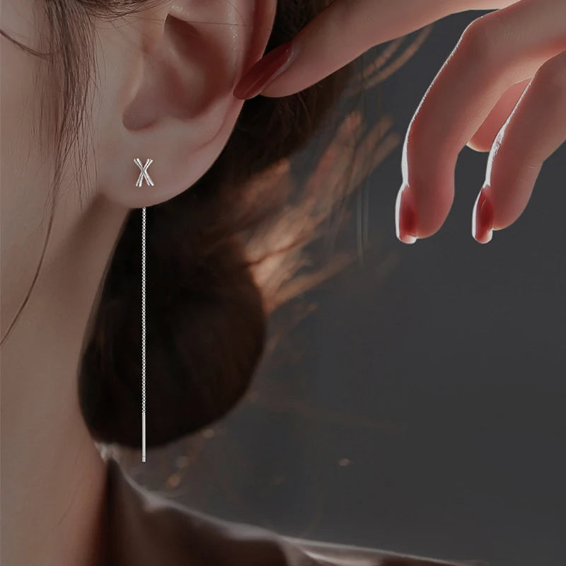 26-Letter Drop Earrings in 925 Sterling Silver – Minimalist Jewelry for Women