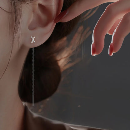 26-Letter Drop Earrings in 925 Sterling Silver – Minimalist Jewelry for Women