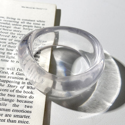 Wide Curved Geometric Resin Bracelet for Women – Modern Statement Jewelry