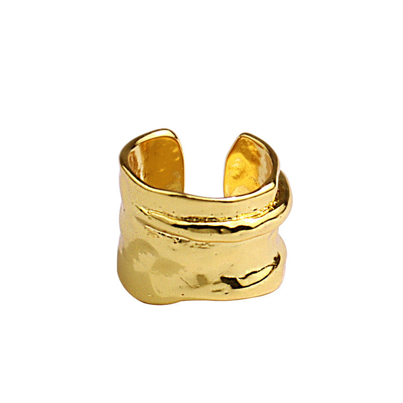 925 Sterling Silver Engagement Ring for Women – Vintage Gold‑Tone Statement Jewelry