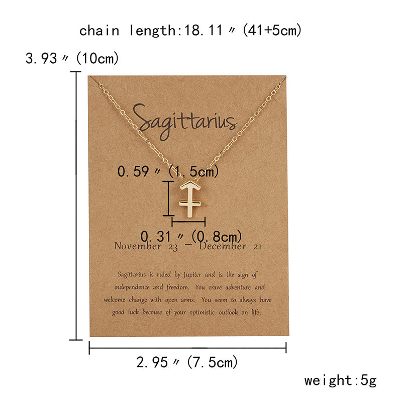 12 Constellation Zodiac Sign Choker Necklace for Women & Girls