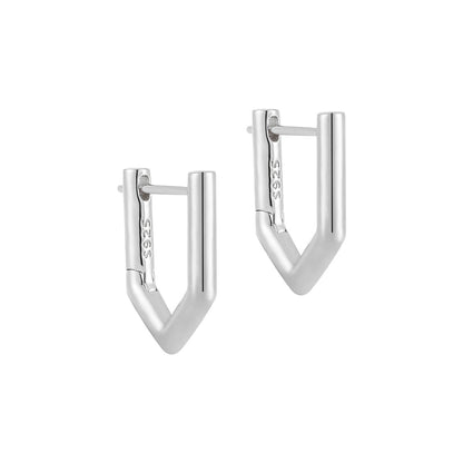 Geometric Single Rhinestone Earring for Women – Modern Minimalist