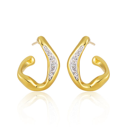 Irregular Diamond Stud Earrings – Minimalist Luxury for Women