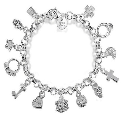 Elegant 13-Charm Hanging Bracelet for Women – Graceful Fashion Jewelry