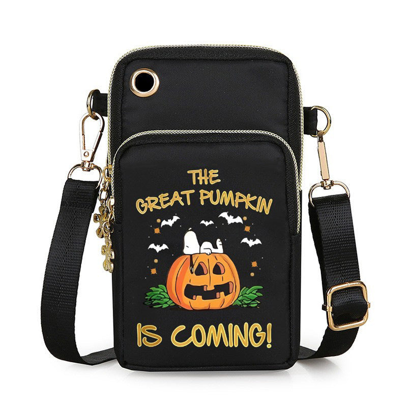 Cute Halloween Pumpkin Mini Crossbody Phone Bag – Small Coin Wallet for Kids & Women