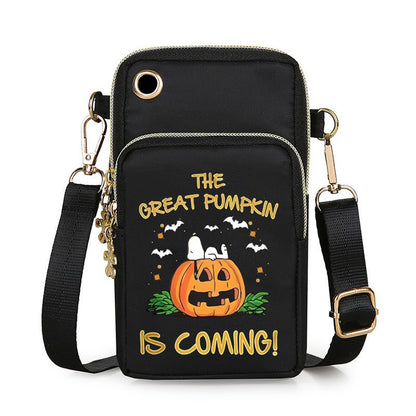 Cute Halloween Pumpkin Mini Crossbody Phone Bag – Small Coin Wallet for Kids & Women