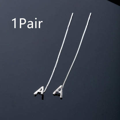 26-Letter Drop Earrings in 925 Sterling Silver – Minimalist Jewelry for Women