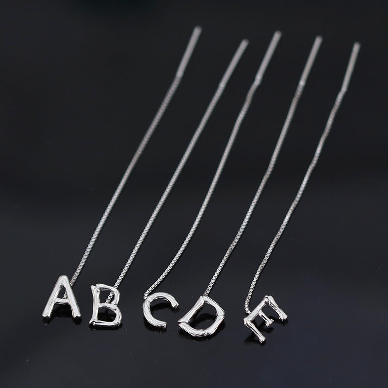26-Letter Drop Earrings in 925 Sterling Silver – Minimalist Jewelry for Women