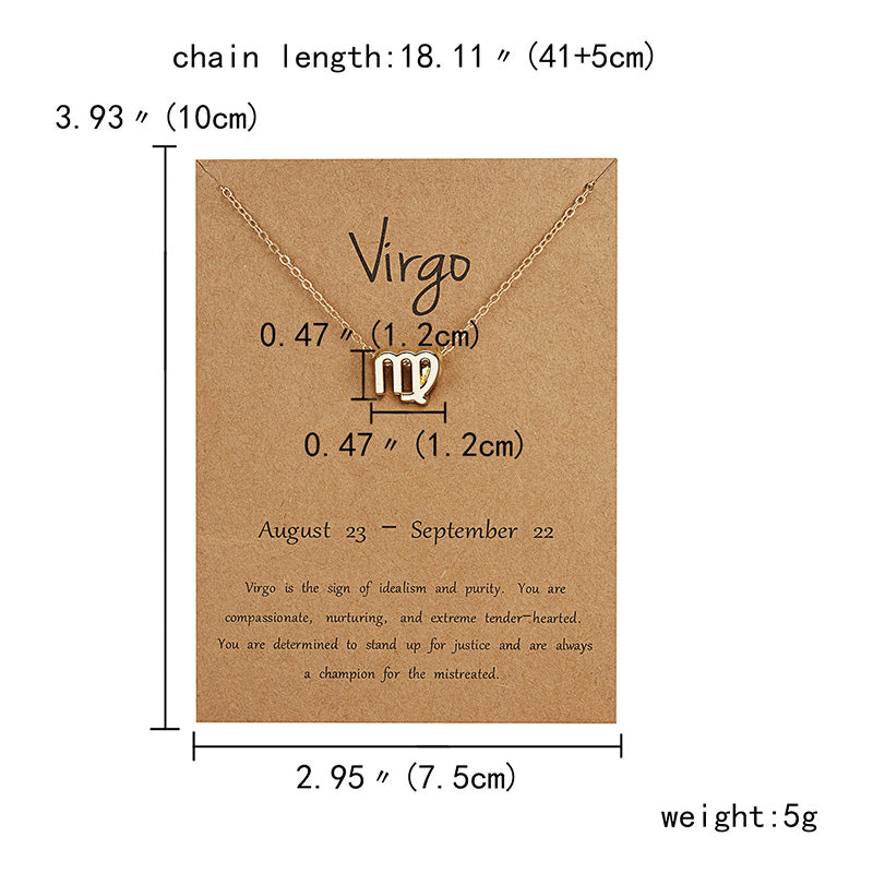 12 Constellation Zodiac Sign Choker Necklace for Women & Girls