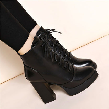 New High-heeled British-style Versatile Korean-style Boots