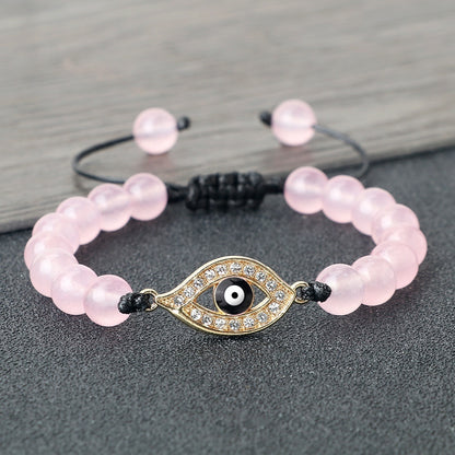 Devil’s Eye Micro Zircon-Inlaid Bracelet for Women – Elegant Protective Jewelry