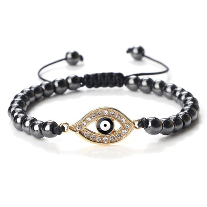 Devil’s Eye Micro Zircon-Inlaid Bracelet for Women – Elegant Protective Jewelry